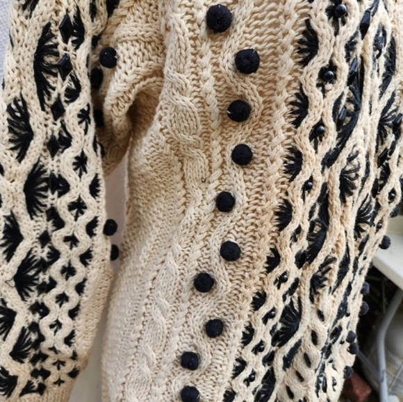 Vintage Cotton Rami Popcorn stitch crewneck‎ M/ L - Picture 14 of 15